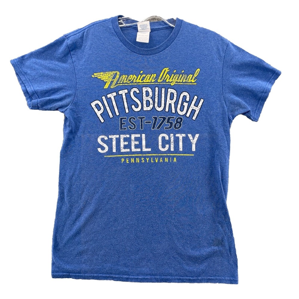 Vintage Pittsburgh‎ T-Shirt Men's Small Blue Single Stitch Streetwear Delta Tag